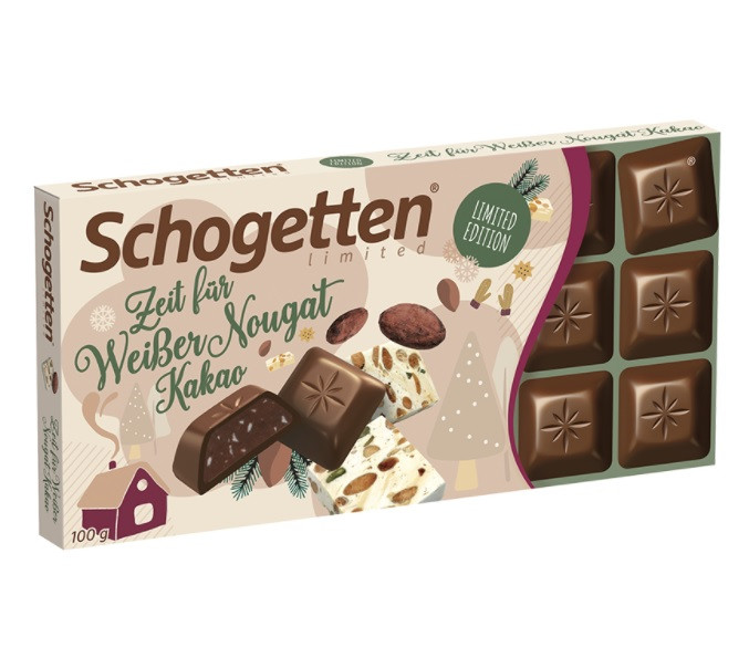 Шоколад Молочний Біла Нуга Шогеттен Schogetten Cocoa White Nougat 100 г Німеччина