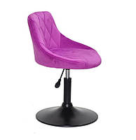 Стілець Foro (Форо) BK-Base бузковий 1022 велюр на чорній опорі млинці з регульованою висотою, фото 4