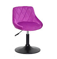 Стілець Foro (Форо) BK-Base бузковий 1022 велюр на чорній опорі млинці з регульованою висотою, фото 2