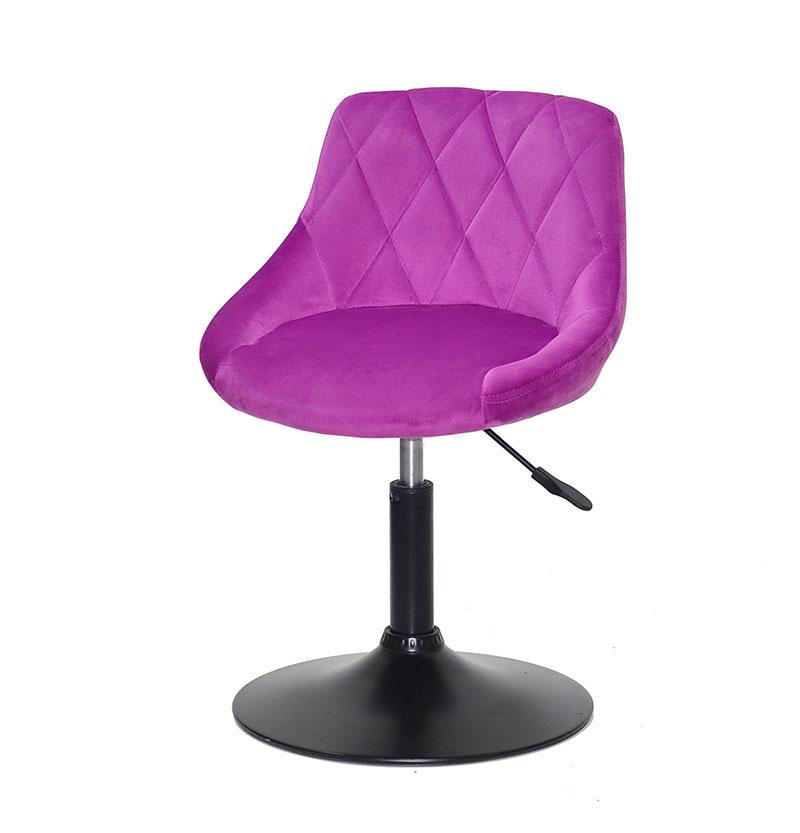 Стілець Foro (Форо) BK-Base бузковий 1022 велюр на чорній опорі млинці з регульованою висотою, фото 1