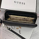 Жіночий гаманець на блискавці Guess (7582) чорний, фото 4