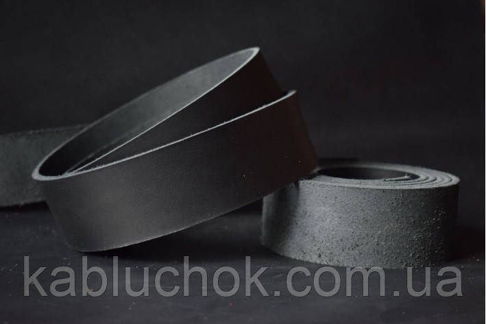 Ремінна смуга 38 мм*140 см з покриттям колір чорний, фото 1
