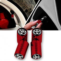 Ковпачки на ніпель для авто Тойота Alitek Long Red Toyota (4 шт.)