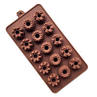 Силіконова форма для цукерок Пончики з втулкою 15 шт.