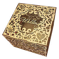 Весільна коробка Woodcraft для грошей 25х20х20