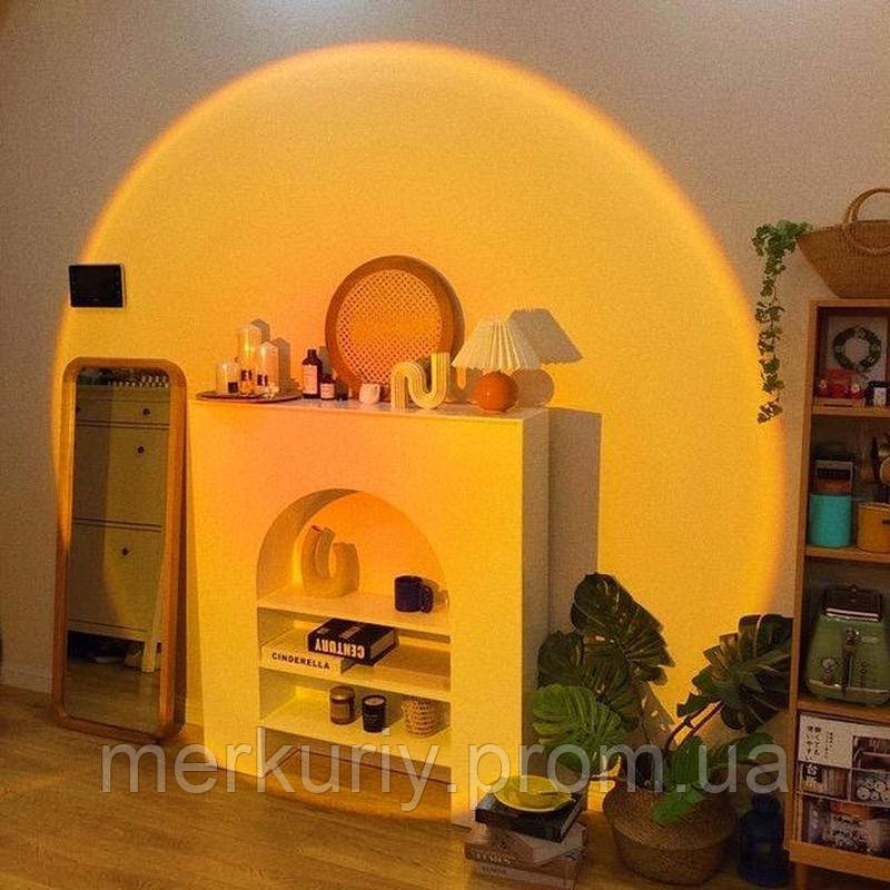 Лампа Sunset Lamp проекційний світильник заходу лампа-нічник імітує захід і світанок