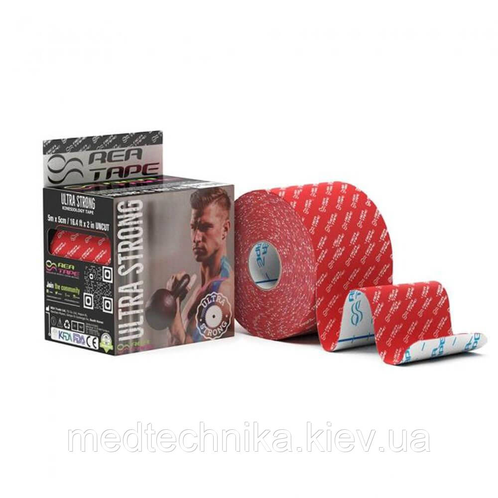 Кінезіотейп REA TAPE Strong, червоний, фото 1