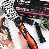 Стайлер 3в1 Gemei GM-4828 Обертова повітряна фен щітка для волосся Мультистайлер із насадками, фото 2