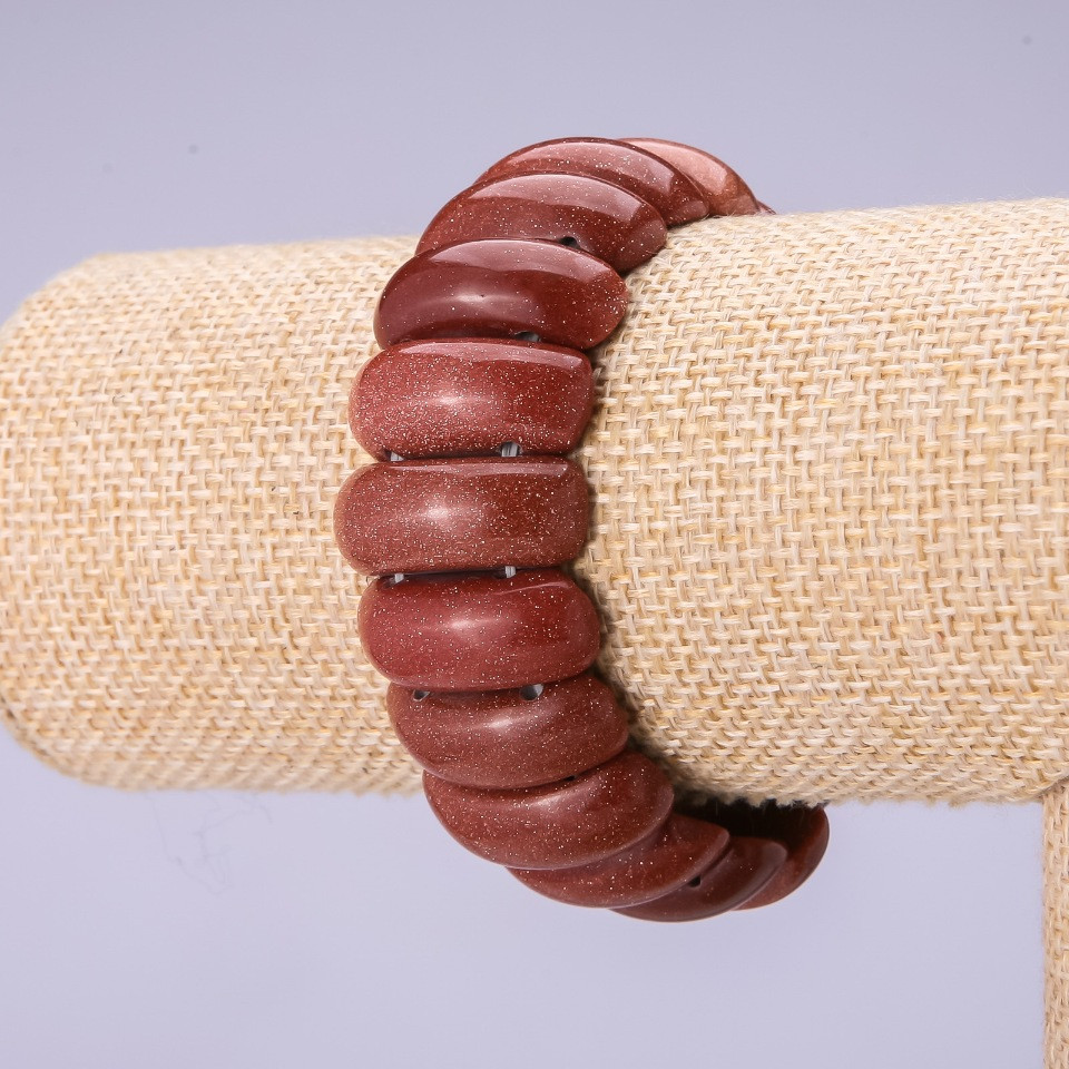 Браслет Авантюрин "золотий пісок" ланка 24,5 х9, 5мм купити біжутерію дешево оптом в інтернеті