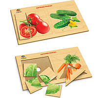 Дидактическая игра рамки-вкладыши разрезные картинки Овощи (укр), Вундеркинд (КР-076)