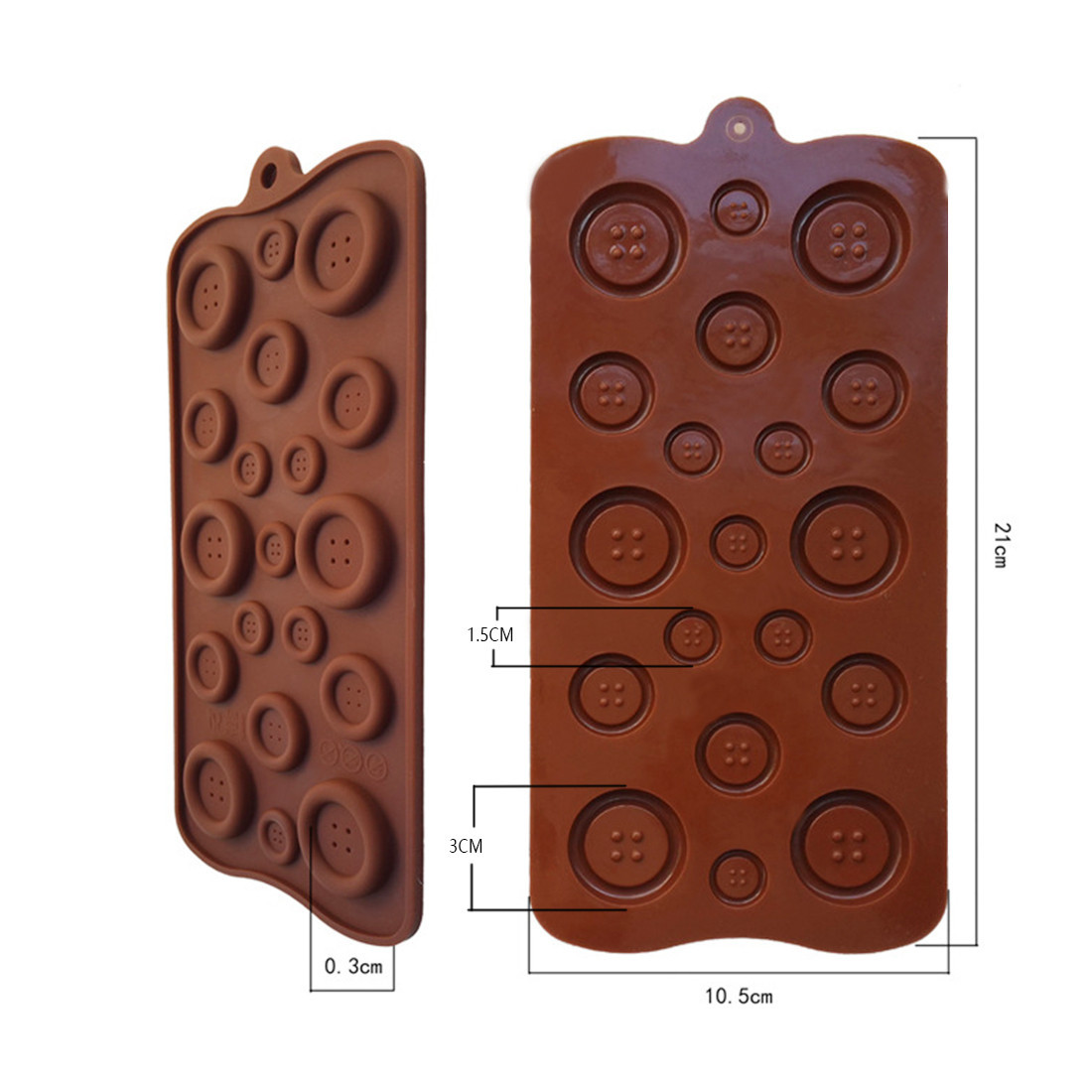 Силіконова форма для цукерок Ґудзики (різний розмір), фото 1