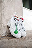 Жіночі кросівки Fila Disruptor 2 Socks осінь-весна повсякденні білі. Живе фото, фото 4