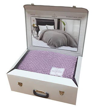 Покривало фіолетового кольору на двоспальне ліжко туреччина Плед вафельний Maison Dor 240х260 Фіолетовий