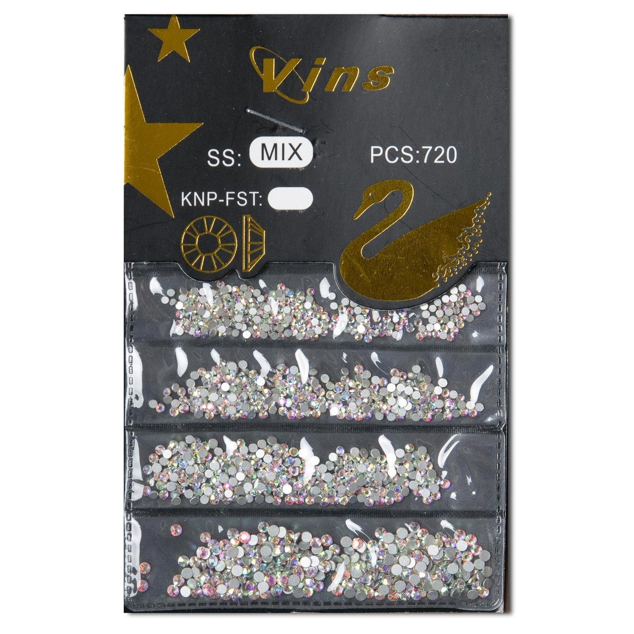 Стрази Starlet Professional, s1-s5, колір хамелеон, 720 шт