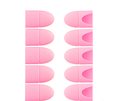 КОВПАЧКИ СИЛІКОНОВІ ДЛЯ ЗНЯТТЯ ГЕЛЬ-ЛАКУ, ДЛЯ МАНІКЮРУ 10 ШТ./УП, КОЛІР РОЖЕВИЙ