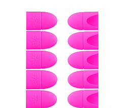 КОВПАЧКИ СИЛІКОНОВІ ДЛЯ ЗНЯТТЯ ГЕЛЬ-ЛАКУ, ДЛЯ МАНІКЮРУ 10 ШТ./УП, КОЛІР ЯСКРАВО-РОЖЕВИЙ