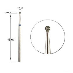 Насадка алмазна з синьою насічкою, облагородити зону кутикули після нарощування, випилювати тріщи 1,4 мм