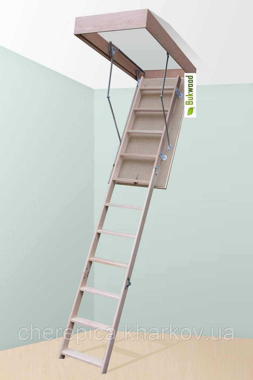 Горищні сходи Bukwood ECO ST 110х80, 110х90, 120х80, 120х90, 130х60, 130х70, 130х80, 130х90, фото 1