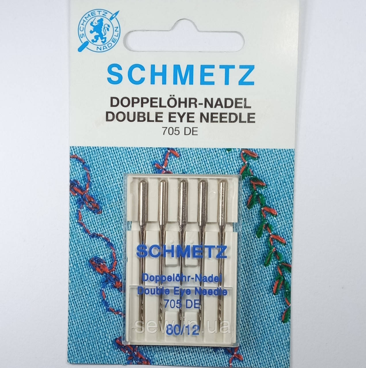 Иглы Scmetz Double Eye №80 - фото 2 - id-p1475645228