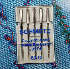 Голки Scmetz Double Eye No80