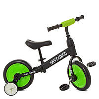 Беговел велобег толокар детский с дополн.колесами и педалями PROFI KIDS M 5452-2 колеса 12 дюймов EVA /зеленый