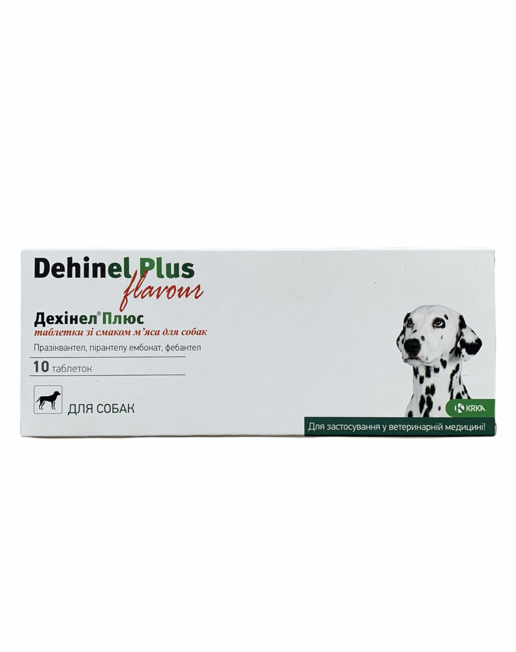 Дехинел Плюс Dehinel Plus таблетки від глистів зі смаком м'яса для собак 10 таб, 1 таб на 10 кг ваги KRKA