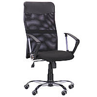 Кресло офисное AMF Ultra Хром сиденье А-1/спинка Сетка черная, вставка Скаден черный