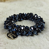 Резинка для волос Fashion Jewelry Синяя на волосы и руку браслет с стразами и камнями прочная + подарок