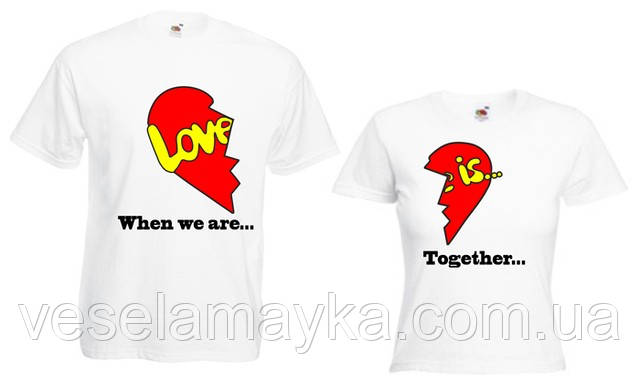 Футболка "Love is". Футболка для закоханих, фото 1