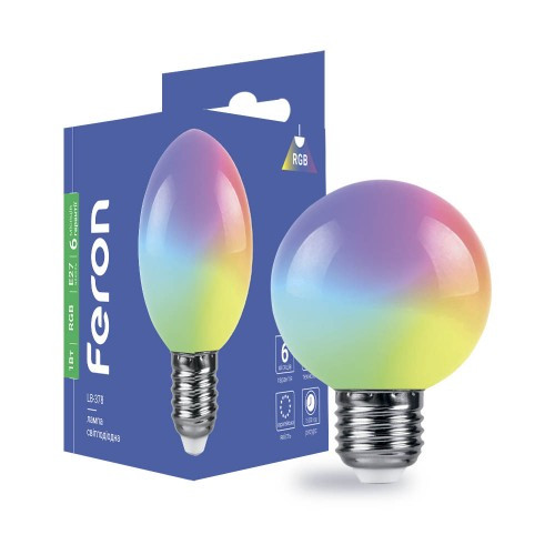 Світлодіодна лампа Feron LB-378 1W E27 RGB