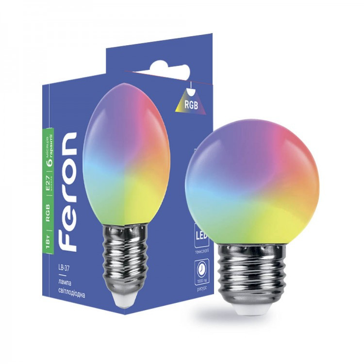 Світлодіодна лампа Feron LB-37 1 W E27 RGB