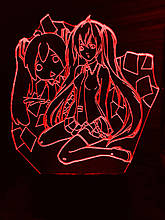 Акриловий світильник-нічник Хацуне Міку червоний tty-n000900