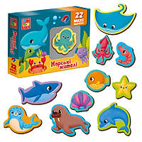 Настільна гра для дітей Набір магнітів. Морські мешканці VT3106-27