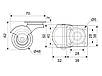 Ролик меблевий прорезинений d-50мм, колесо кругле з металевою кріпильною площадкою без тормозу, фото 7