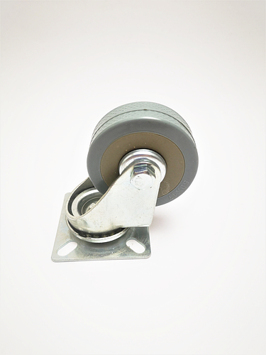 Купить Ролик мебельный прорезиненный серый d-50мм с крепежной ...