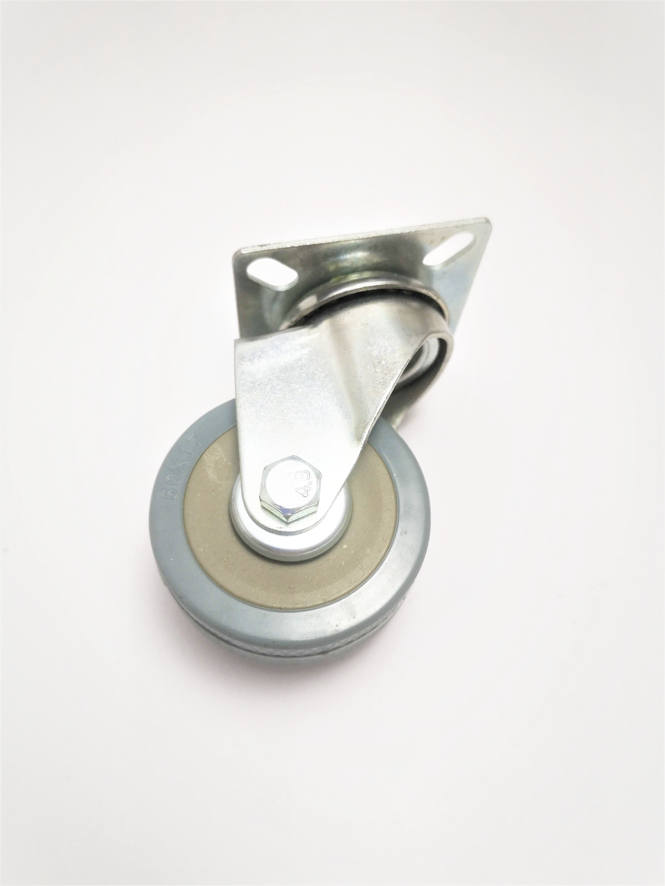 Купить Ролик мебельный прорезиненный серый d-50мм с крепежной ...