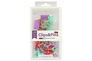 Набір канцелярський ООПТ 6 біндерів 19мм, 35 кнопок-цвяшків (12)