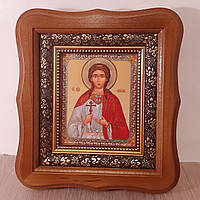 Икона Любовь святая Мученица, лик 10х12 см, в светлом деревянном киоте
