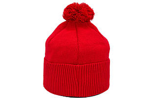 Шапка з помпоном Flexfit New York 53-57 см красная (F-0918-477), фото 2
