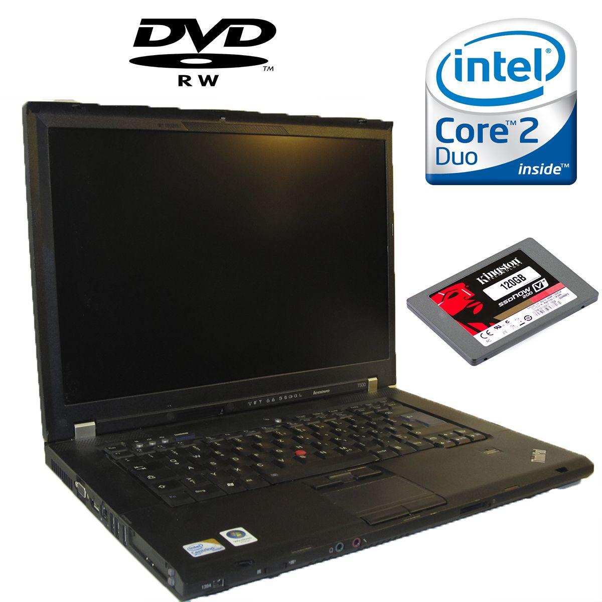 Lenovo ThinkPad T500 / 15.4'', 1600x1050  / Intel Core 2 Duo P8600 (2 ядра по 2.40 GHz) / 4 GB DDR3 / 120 GB SSD / DVD-RW / card-reader