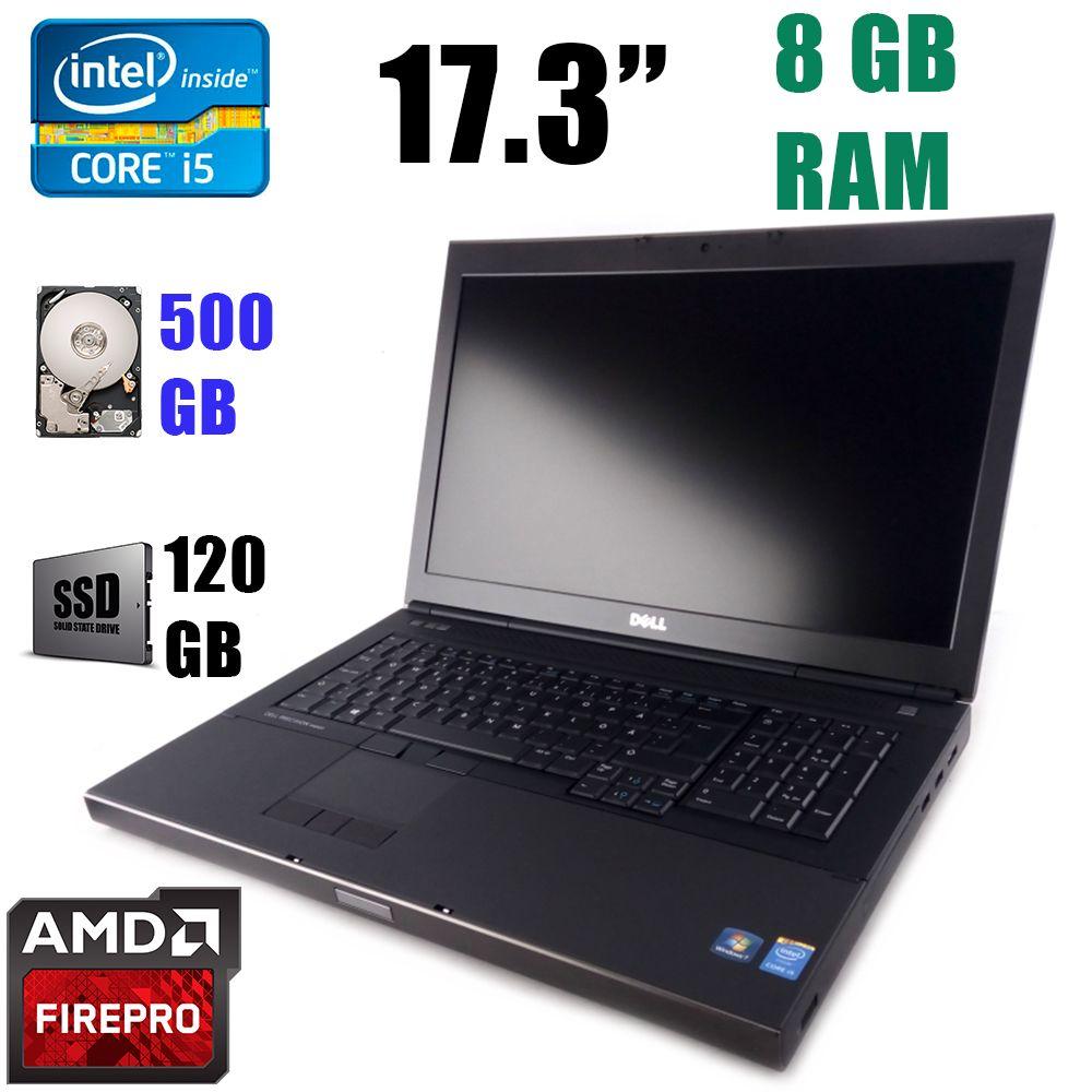 Dell Precision M6800 / 17.3" (1600x900) / Intel Core i5-4200M (2(4)ядра по 2.50-3.10GHz) / 8 GB DDR3 / 120 GB SSD+500 GB HDD / AMD FirePro M6100 2 GB