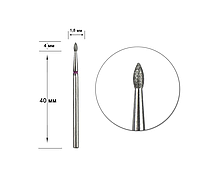 Насадка алмазної Staleks Pro Expert червона діаметр 1,8 мм (FA60R018/4)