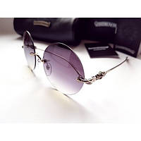 Брендовые круглые очки - Chrome Hearts- Ovaryeasy II 18K SWG - линза Zeiss