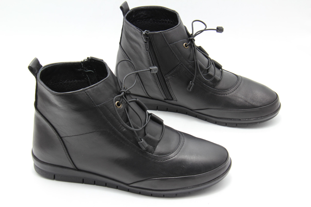 Черевики жіночі Aras Shoes 829-siyah чорні на низькому ходу