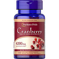 Натуральна добавка Puritan's Pride Cranberry Fruit Concentrate with C and E, 100 капсул