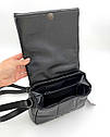 Ультрамодна чорна сумочка крос-боді через плече чорного кольору, міні сумка клатч жіноча для юних леді, фото 5