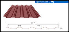 Профнастил Покрівельний ГП 35 / 0,45 мм / Ре