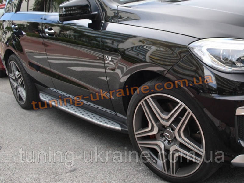 Боковые пороги оригинал на Mercedes-Benz ML 2012+ - фото 2 - id-p225871134