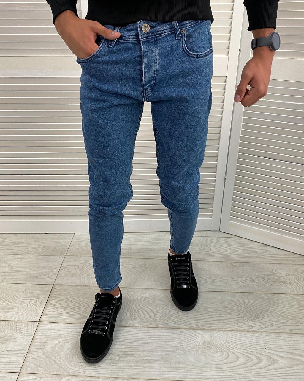Чоловічі сині джинси Versace з ідеальною посадкою