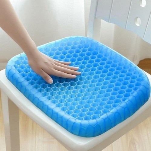Ортопедична гелева подушка для хребта Egg Sitting з чохлом Blue